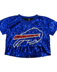 Women's Buffalo Bills Big Logo Royal Sequin Crop Top