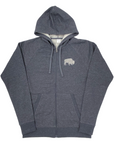 BFLO With Embroidered Buffalo Charcoal Gray Zip-Up Hoodie