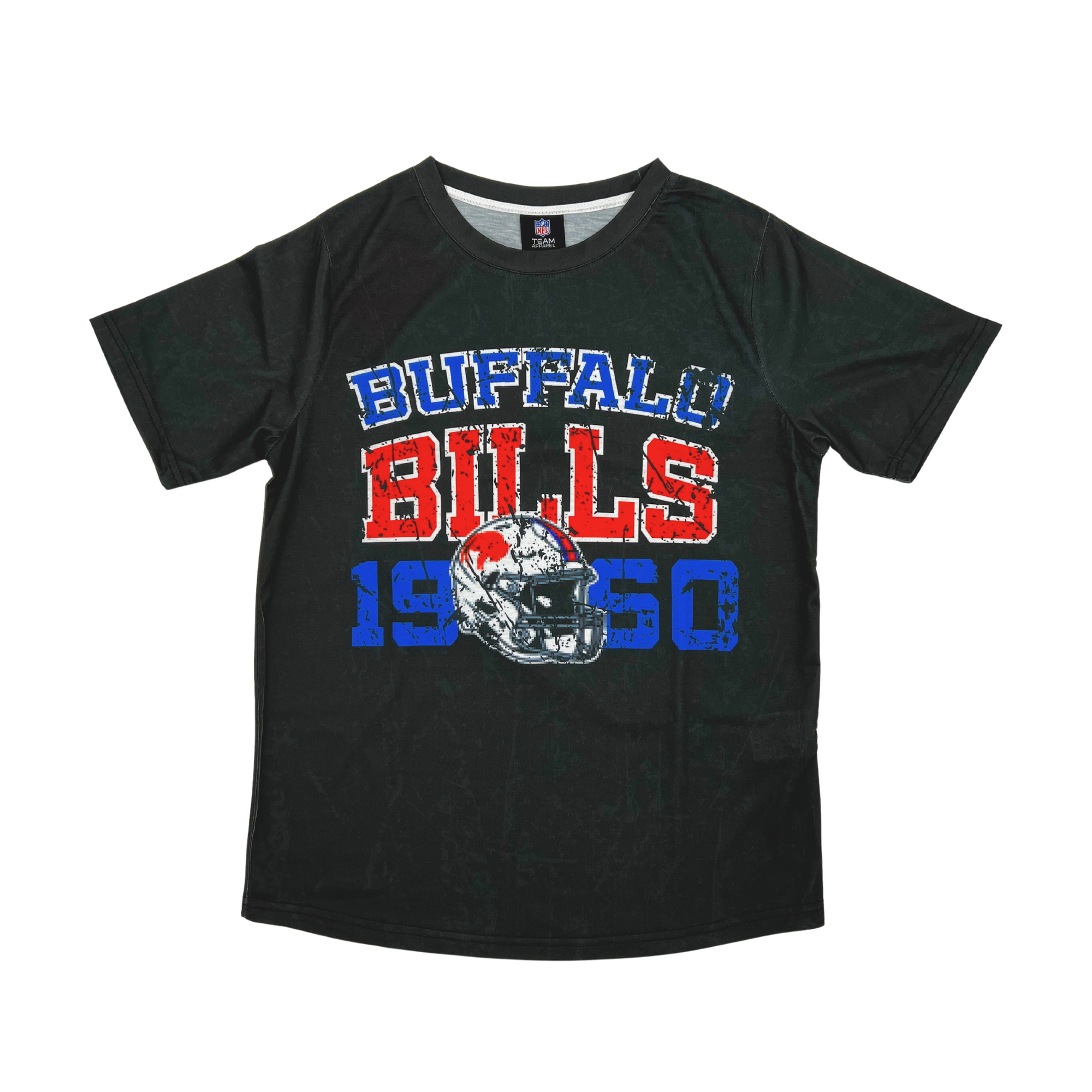Buffalo Bills Wordmark Vintage Design Black Short Sleeve Shirt