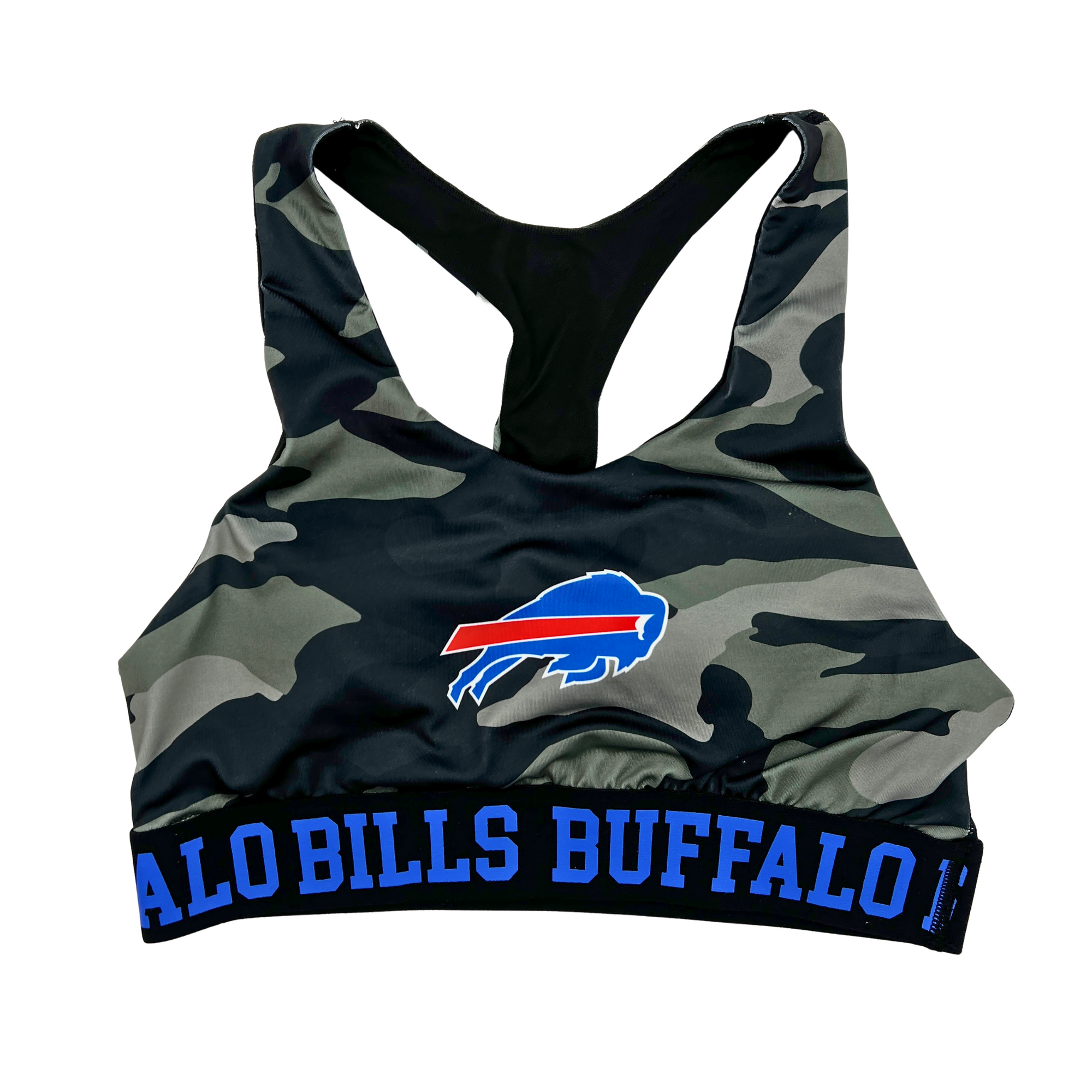 Women's Buffalo Bills Black Camo Sports Bra
