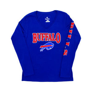 Women's Buffalo Bills Royal Blue V-Neck Long Sleeve