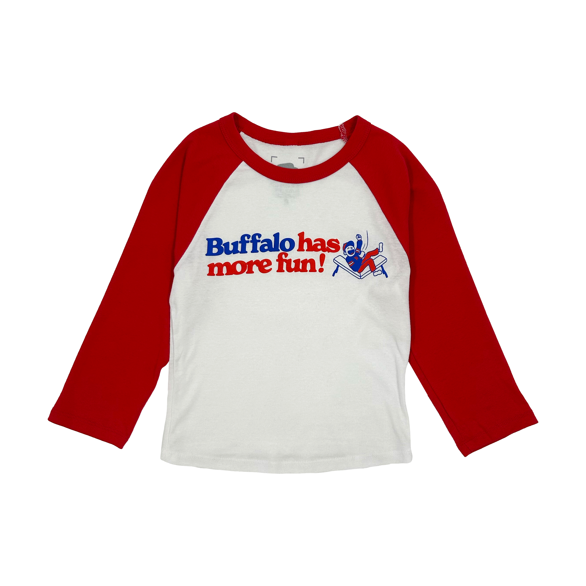 Women&#39;s Buffalo Has More Fun! Red &amp; White Baby Tee