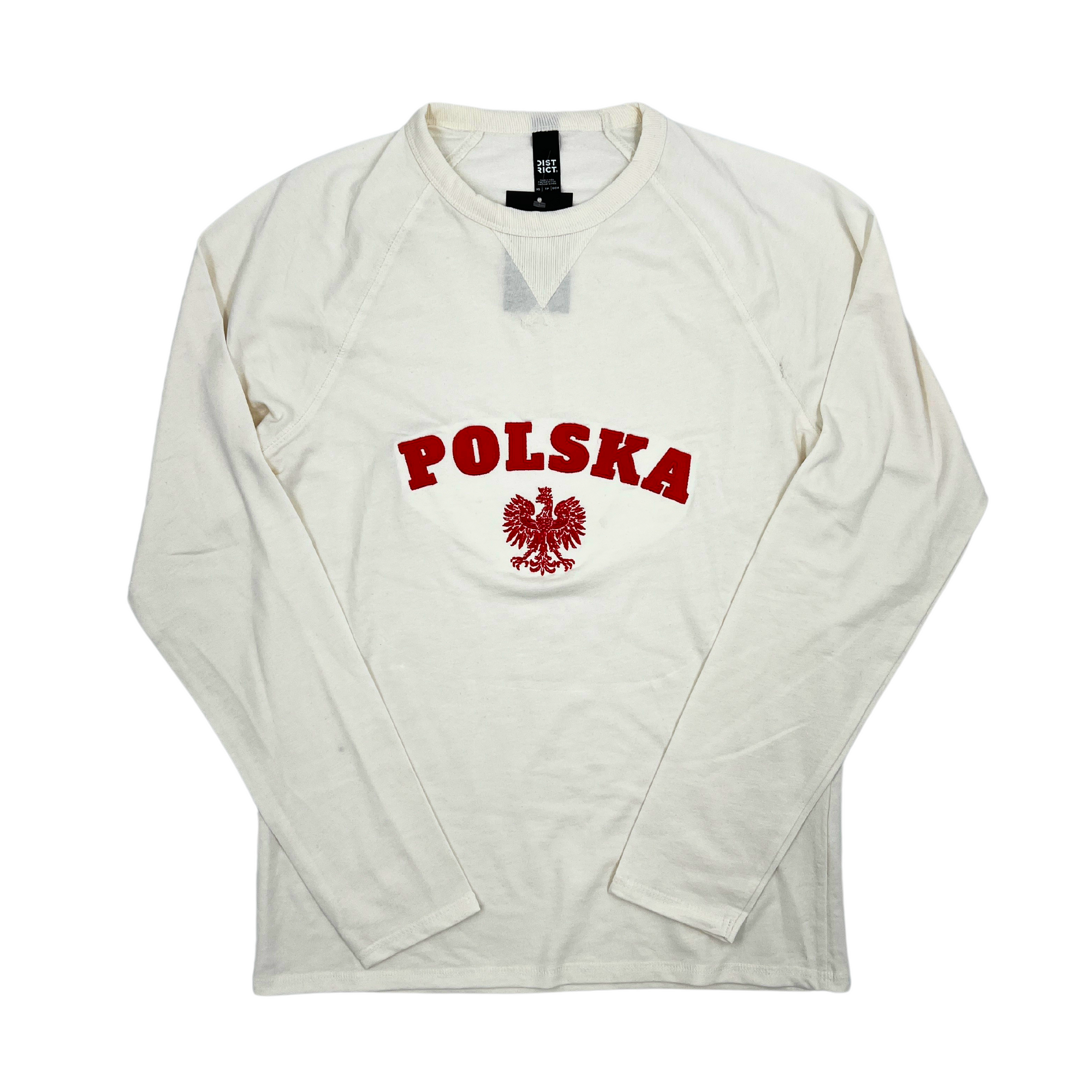 Polska wordmark With The White Eagle logo French Terry Cream Shirt