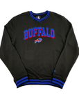 New Era Bills Primary Logo Black With Royal Stripes Crewneck