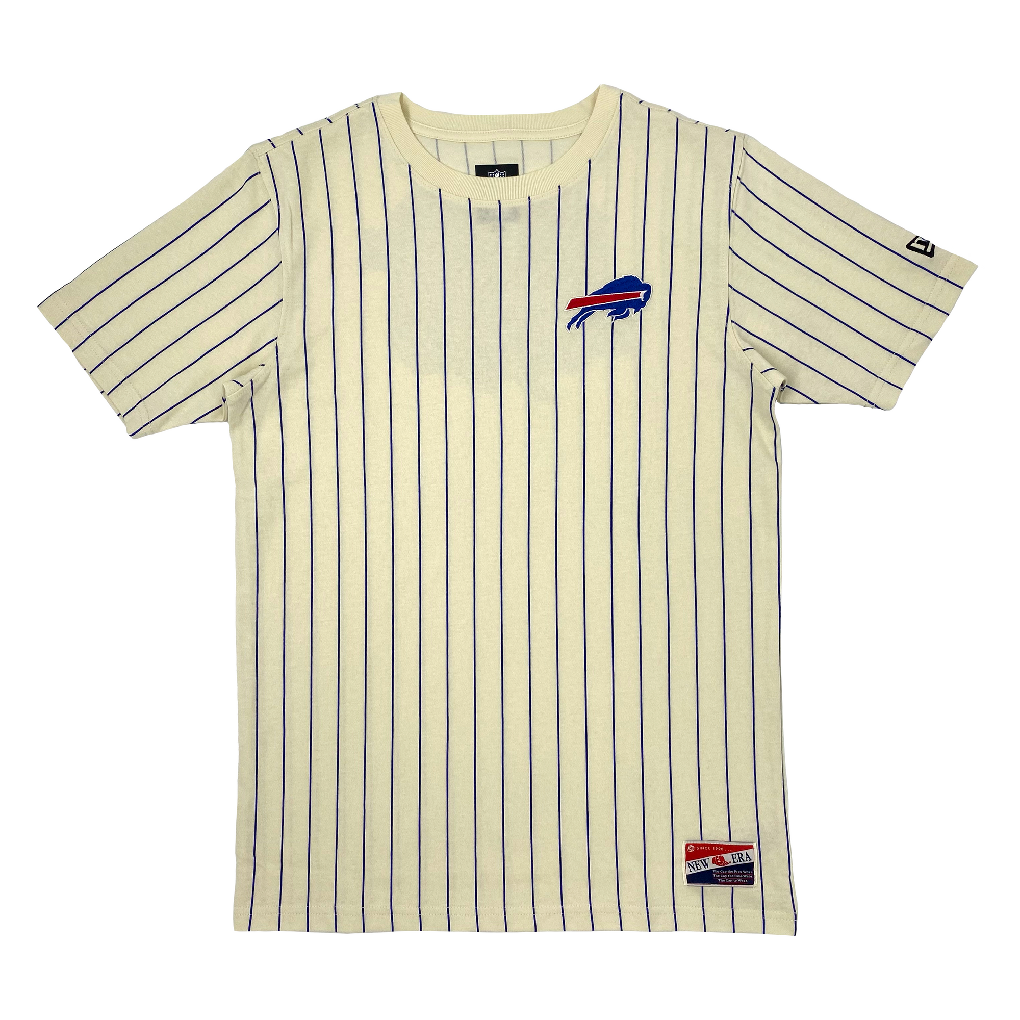 New Era Bills Est. 1960 Cream Pinstripe Short Sleeve Shirt