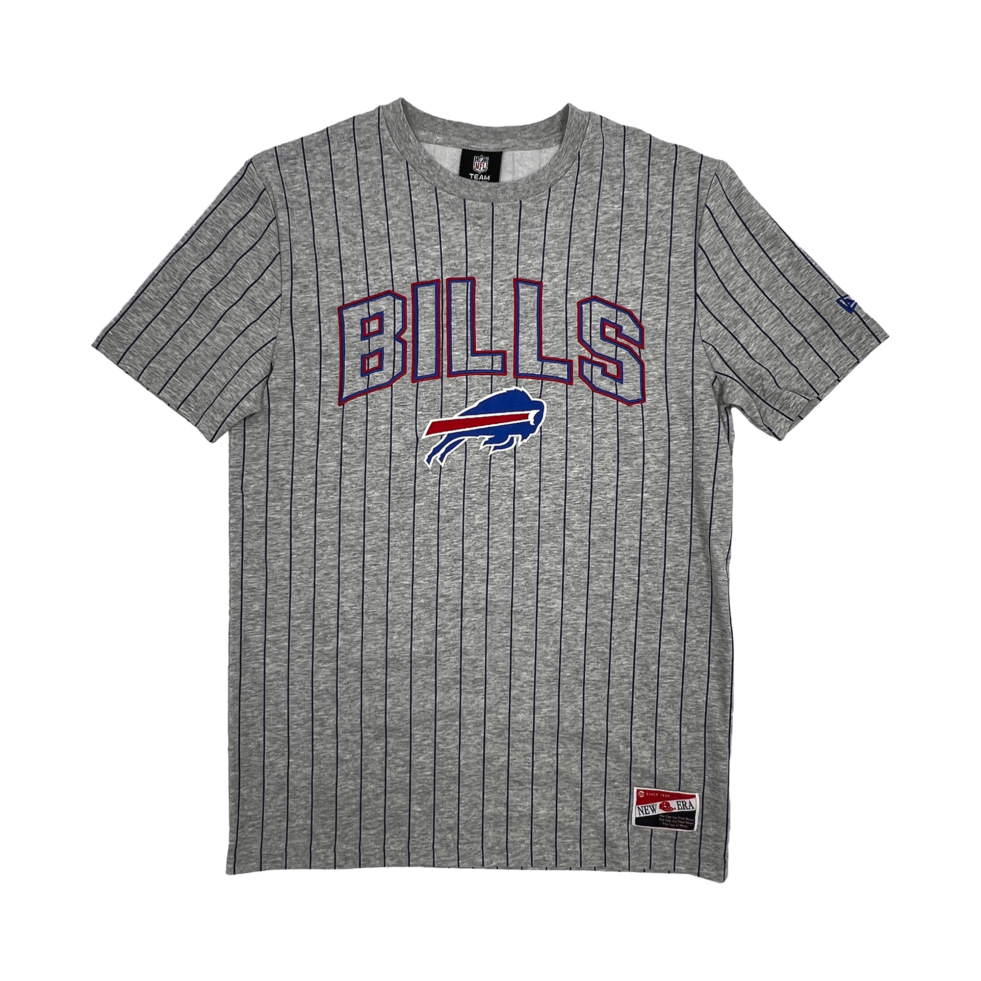 New Era Bills Primary Logo Gray Pinstripe T-Shirt