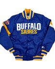 Buffalo Sabres Royal Satin Varsity Snap Up Starter Jacket