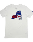 New Era Bills With Embroidered NYS Patch White Short Sleeve Shirt