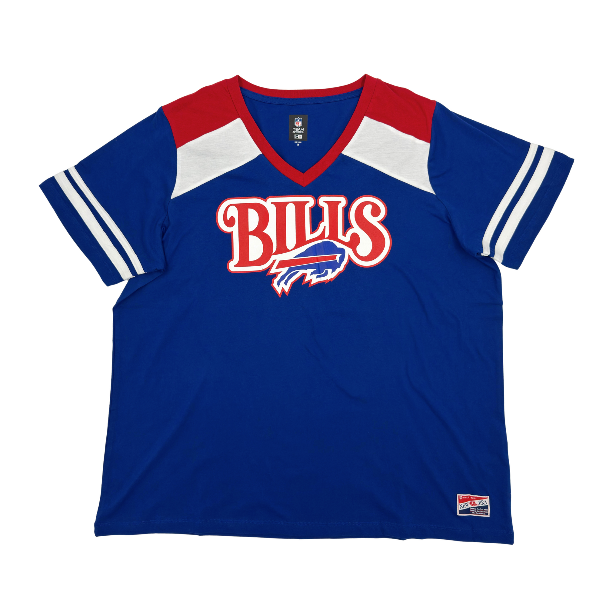 Women's Plus Buffalo Bills With Primary Logo V-Neck Shirt