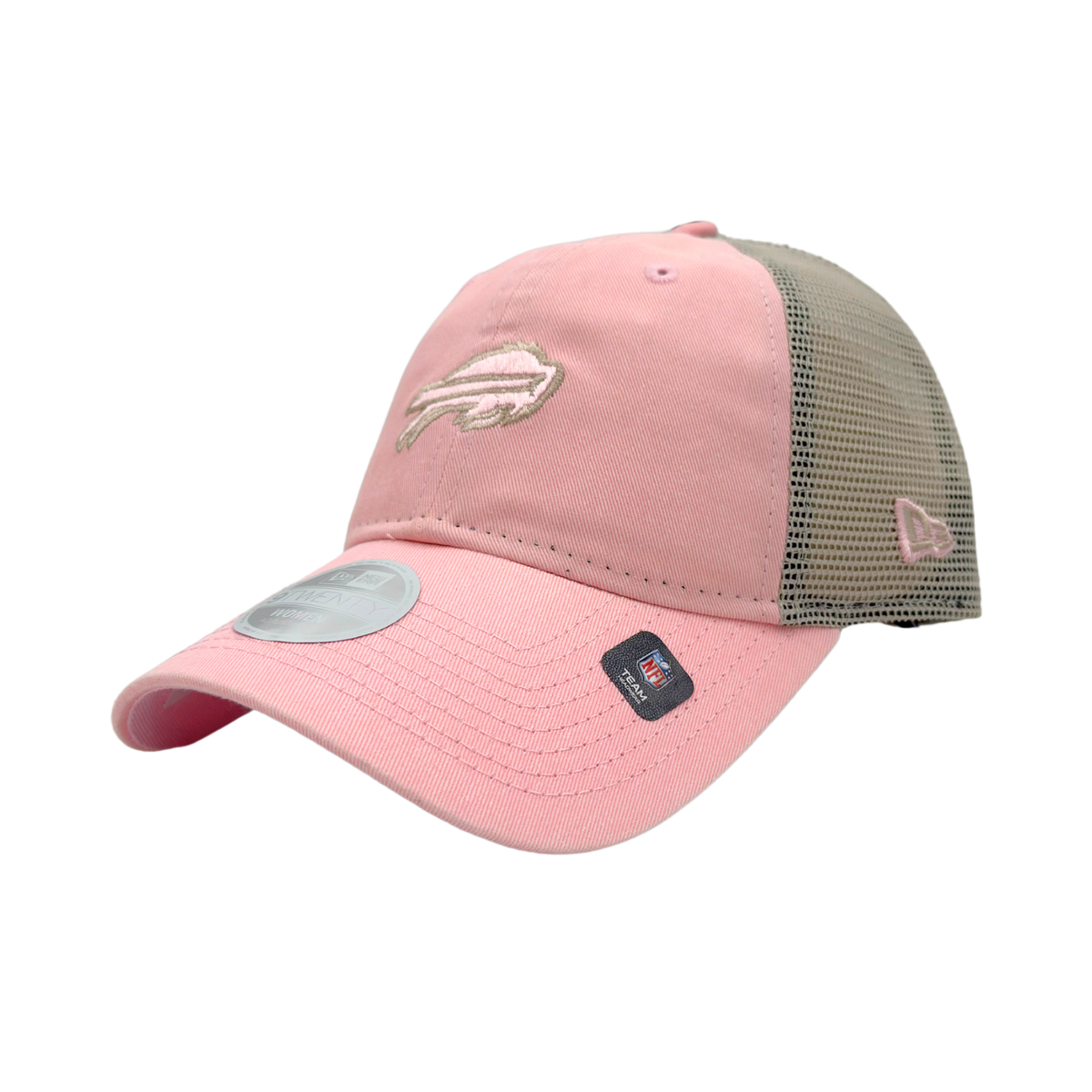 NEW Buffalo Bison Trucker Hat Pink & White  With Gold  Chain Wholesale Pink Pearl Trucker Hat Chain for your store - Faire main image 3