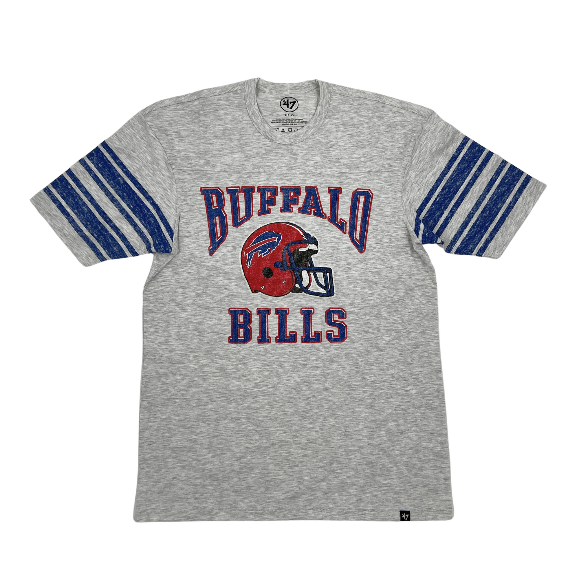 Women's '47 Brand Buffalo Bills Gray With Red Helmet T-Shirt