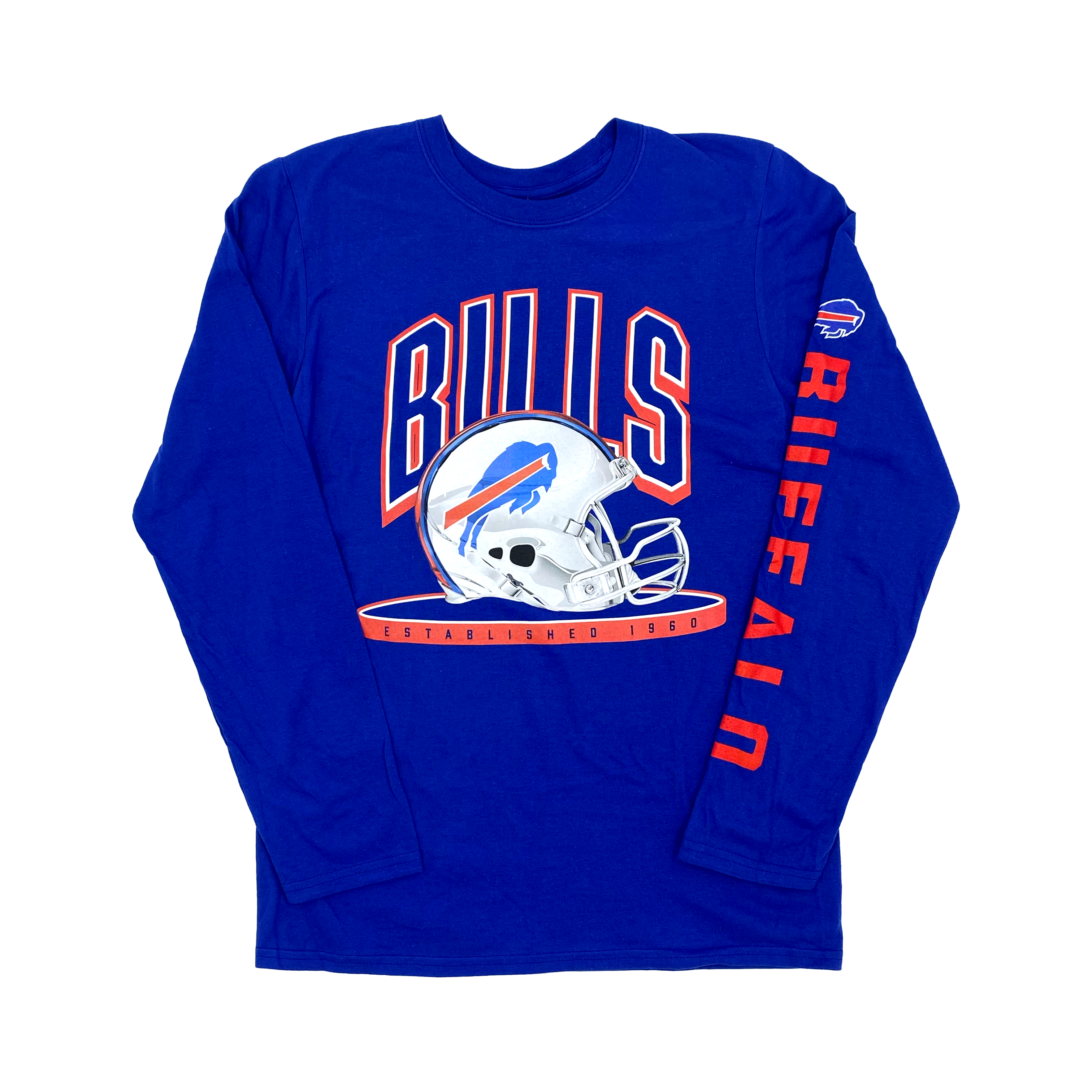 Buffalo Bills Royal Blue With Helmet Long Sleeve Shirt I