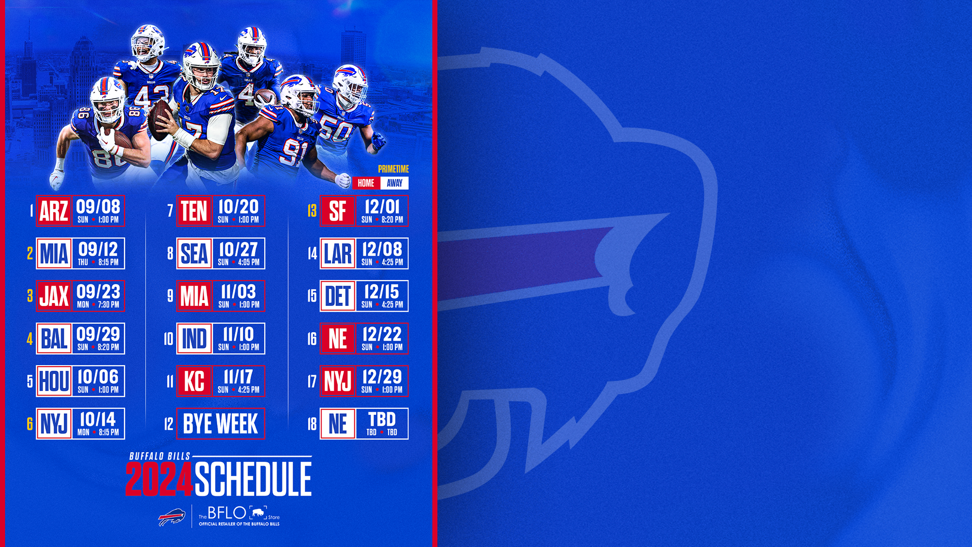 Buffalo Bills 2024 Schedule Desktop Wallpaper