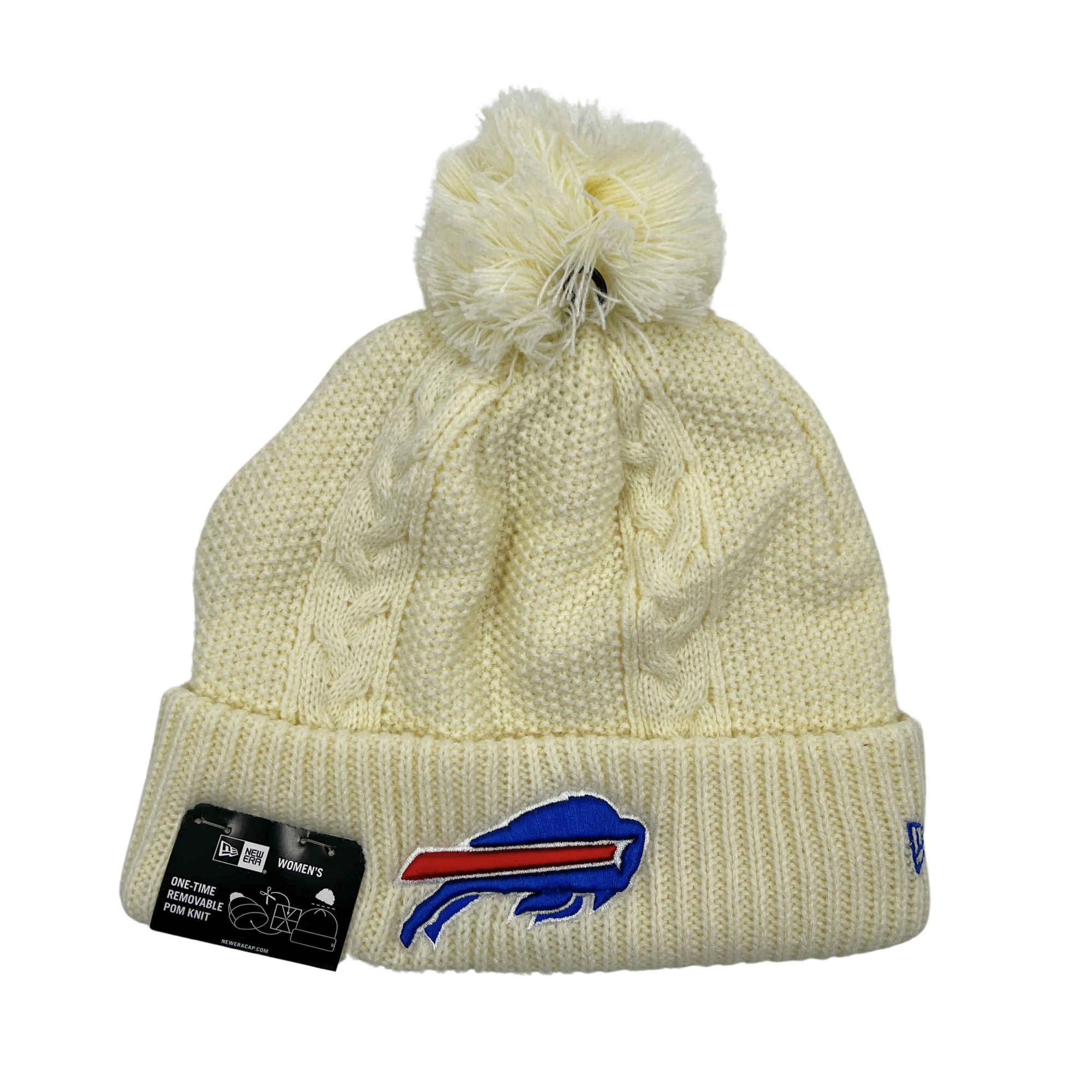 Women&#39;s Buffalo Bills Primary Logo Cream Knit Winter Hat