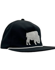 White Embroidered Buffalo With Rope Black Snapback Hat