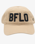 Beige cap with 'BFLO' in black on a white background