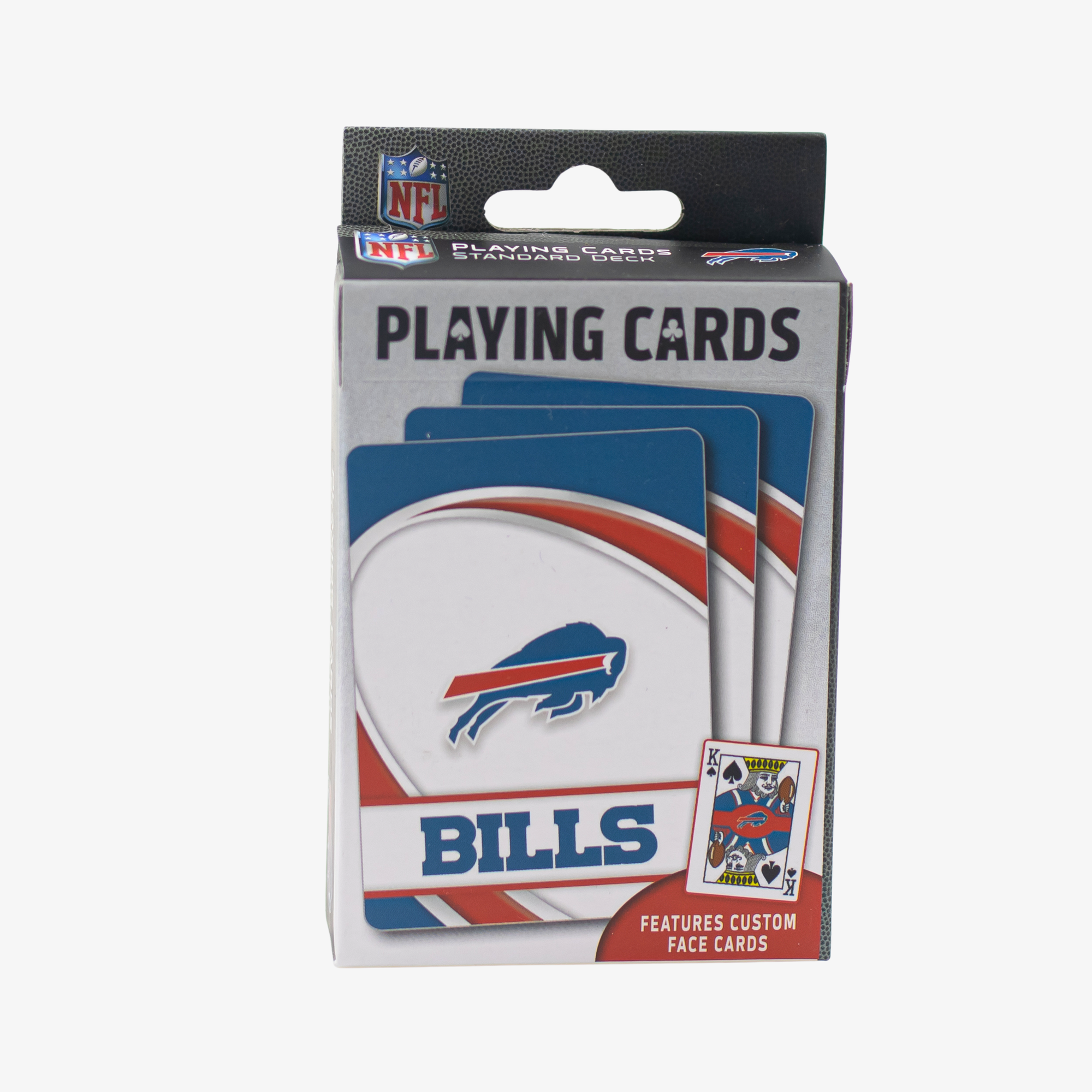 Pack of Buffalo Bills playing cards with NFL logo on a white background