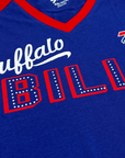 Women's Buffalo Bills 4Her Rhinestone V-Neck Shirt