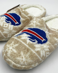Women's Buffalo Bills Cream Faux Fur Slipper