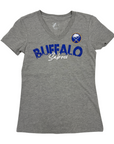 Women's Buffalo Sabres 4Her Gray V-Neck T-Shirt