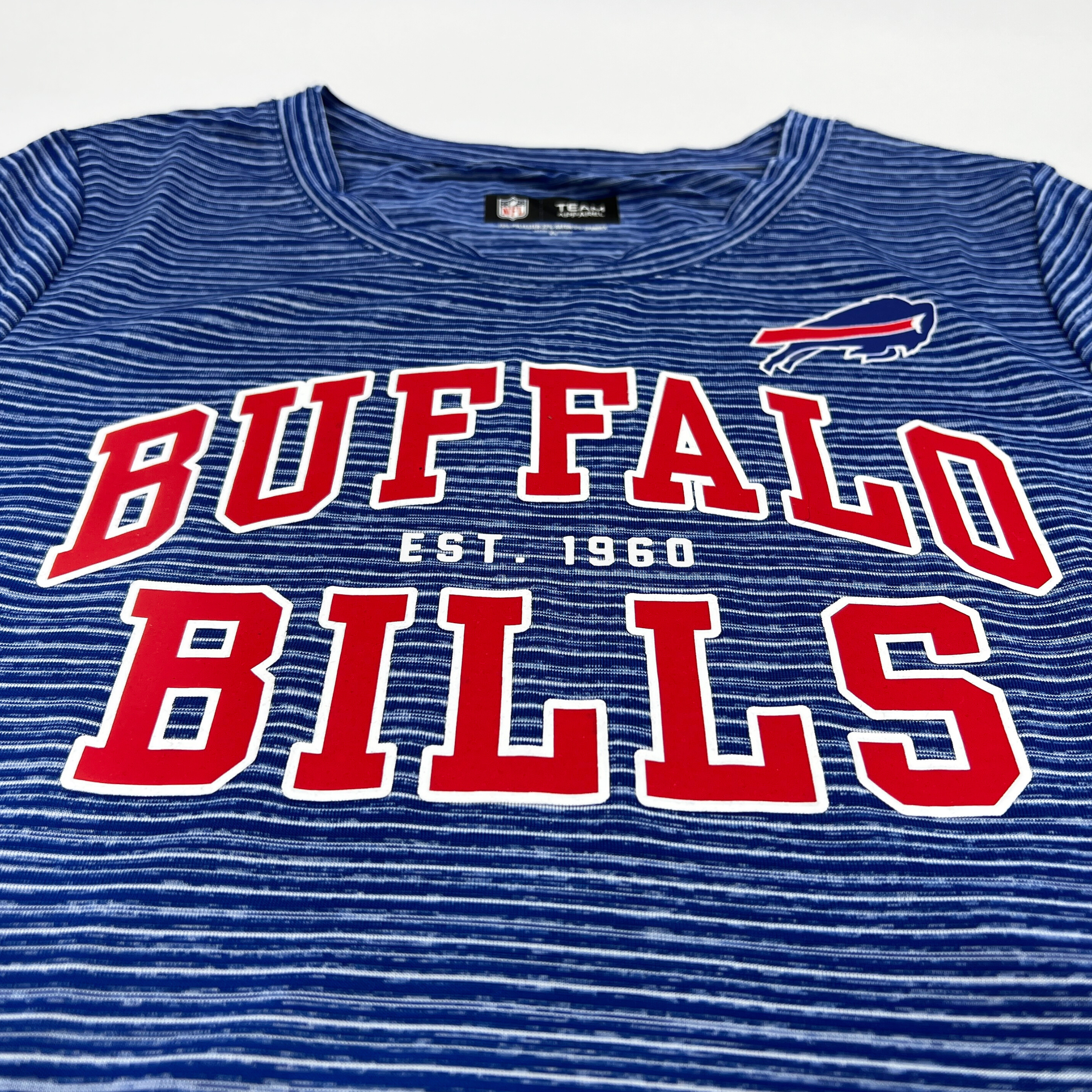 Women's New Era White/Royal Buffalo Bills Third Down Colorblock T-Shirt