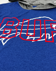 New Era Bills Primary Logo Heather Blue Lightweight Short Sleeve Hoodie