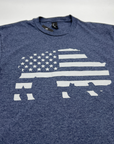 American Flag in Buffalo Heather Navy Short Sleeve Shirt