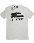 American Flag in Buffalo White Short Sleeve Shirt