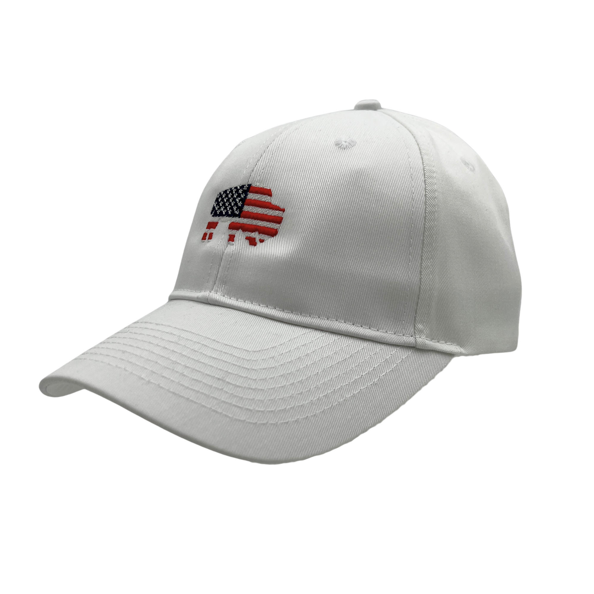 Patriotic Buffalo White Adjustable Hat