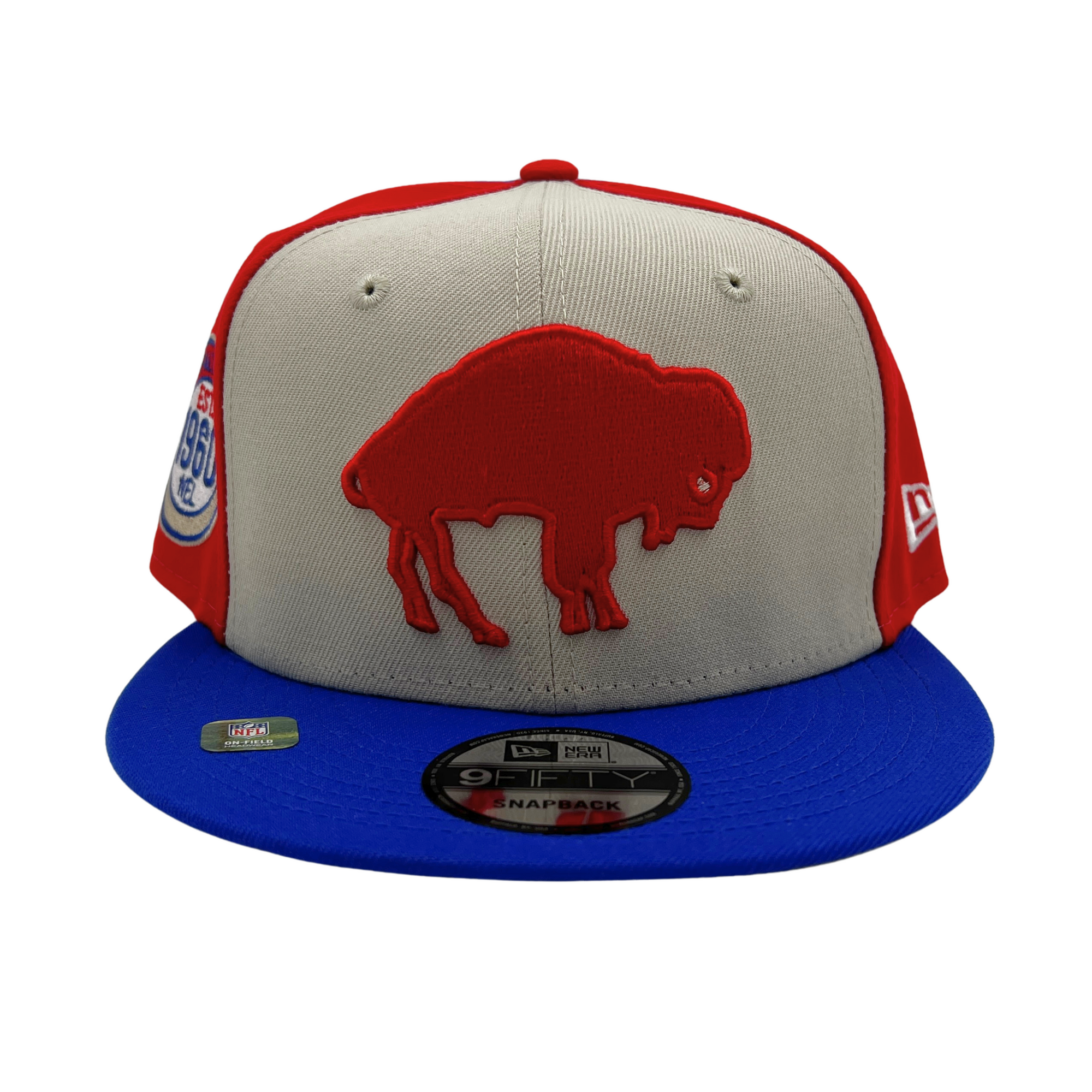 Buffalo Bills Stone, Red, &amp; Royal With Retro Logo 2023 Sideline Snapback