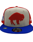 Buffalo Bills Stone, Red, & Royal With Retro Logo 2023 Sideline Snapback