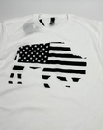 American Flag in Buffalo White Short Sleeve Shirt