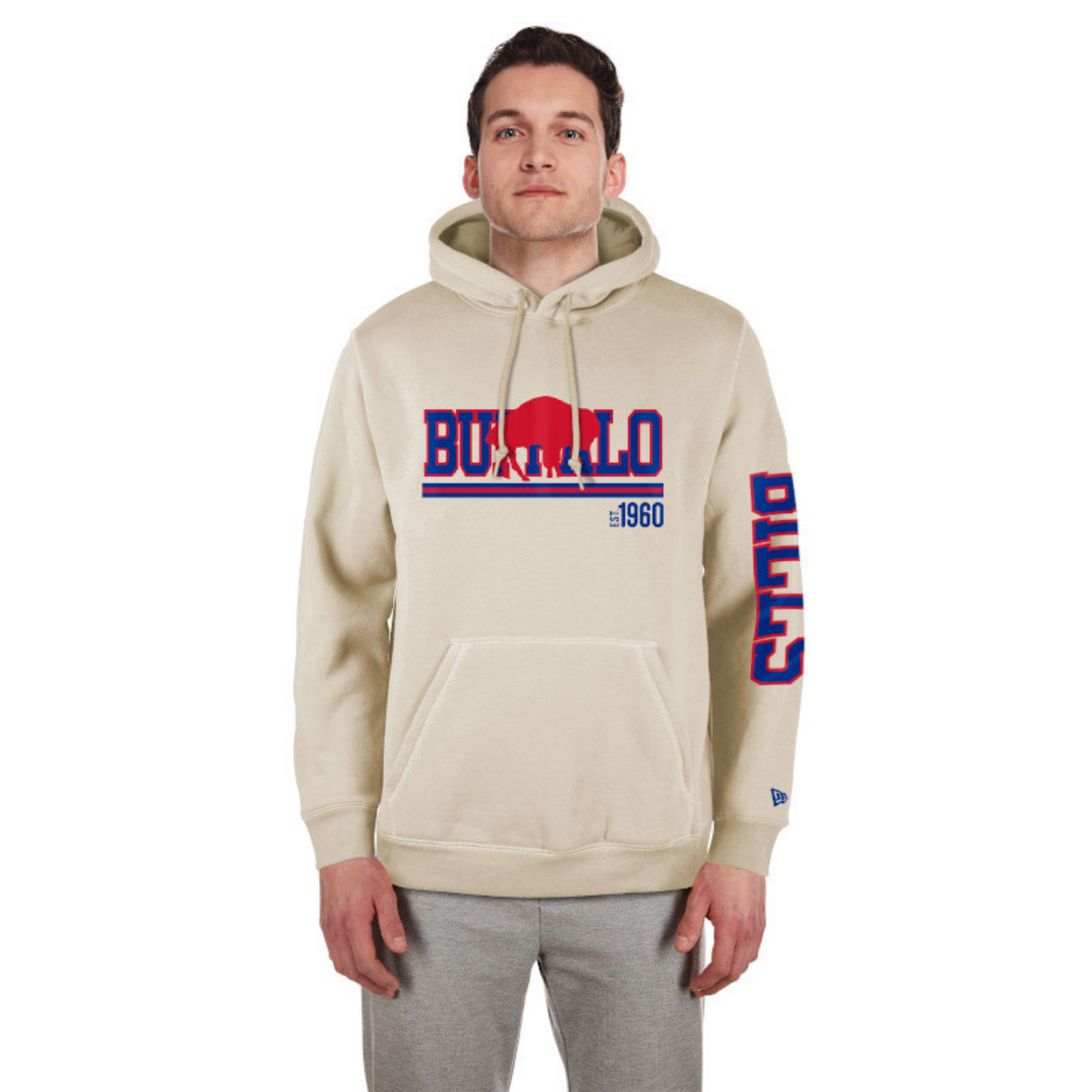 New Era Buffalo Bills Stone With Retro Logo Hoodie