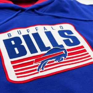 New Era Bills Patch With Primary Logo Royal Hoodie