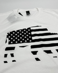 American Flag in Buffalo White Short Sleeve Shirt