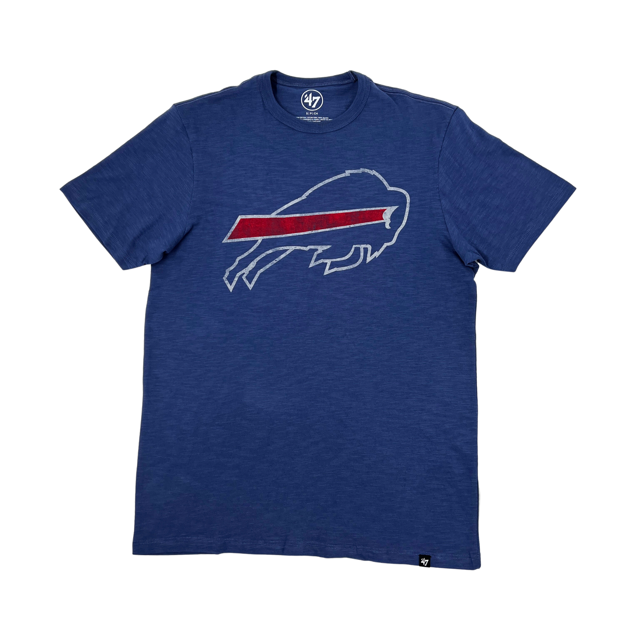 '47 Brand Bills Charging Buffalo Bleacher Blue Short Sleeve Shirt