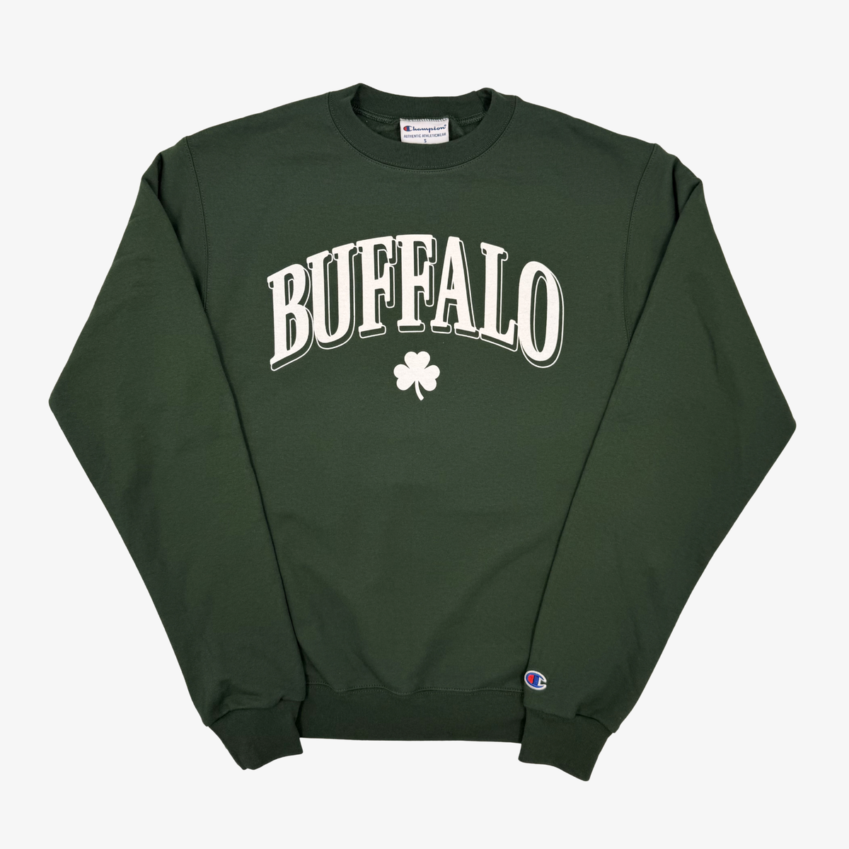 Buffalo With Shamrock Dark Green Crewneck | The BFLO Store