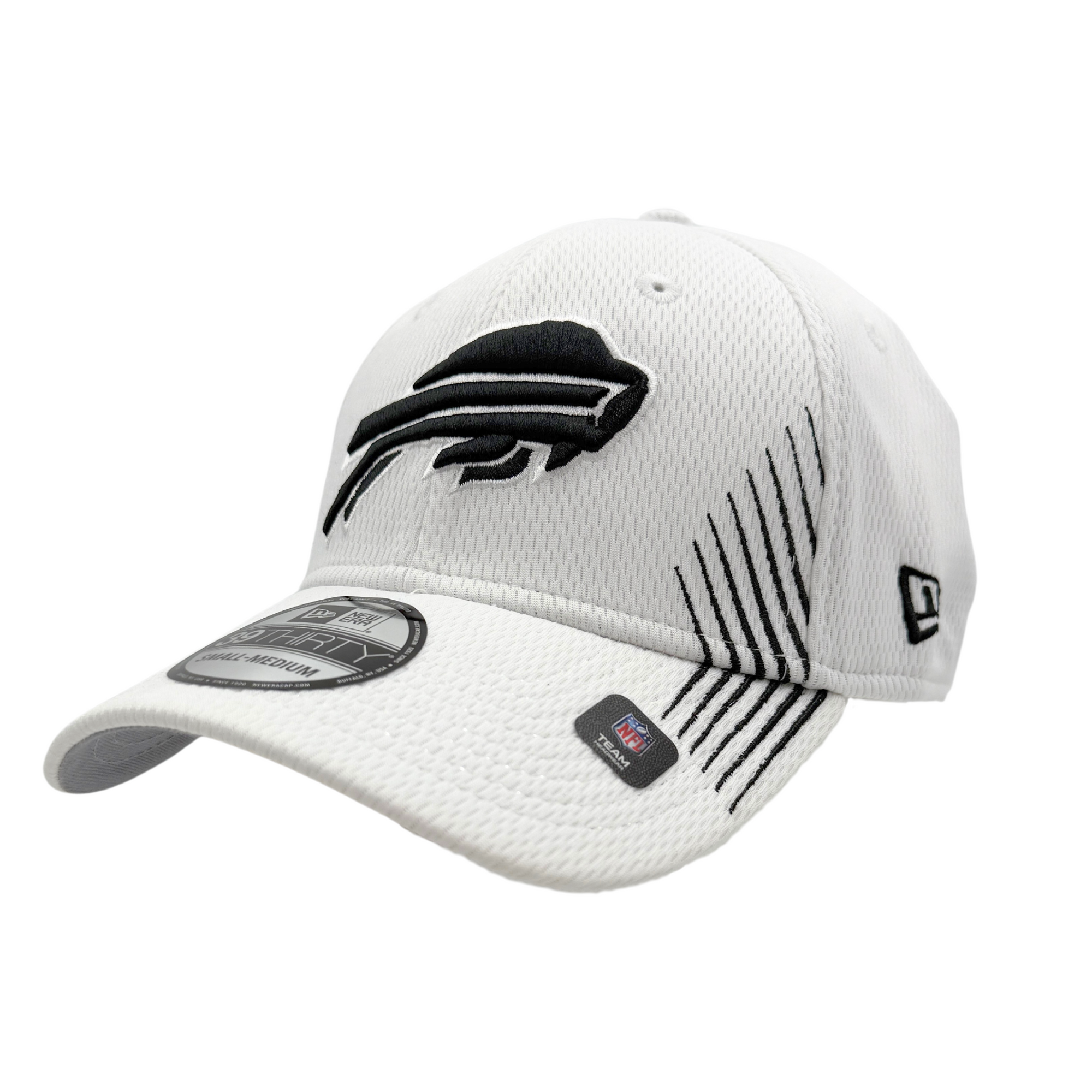 New Era 39THIRTY Bills Active Sport Night White Stretch-Fit Hat