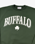 Buffalo With Shamrock Dark Green Crewneck