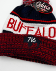 Buffalo 716 Black, Red, and White Winter Knit Hat