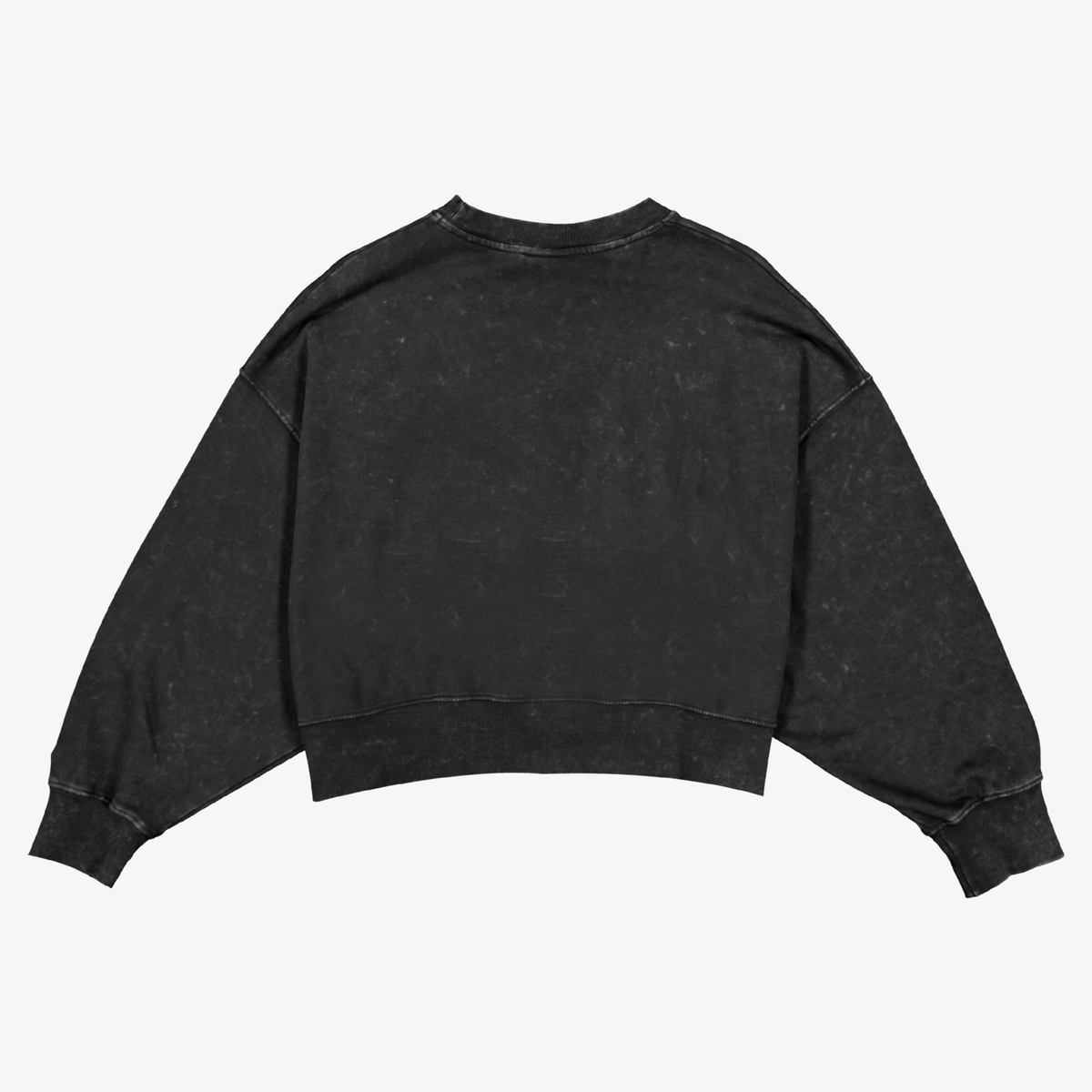 Women's New Era Buffalo Bills Black Wash 1960 Cropped Crewneck