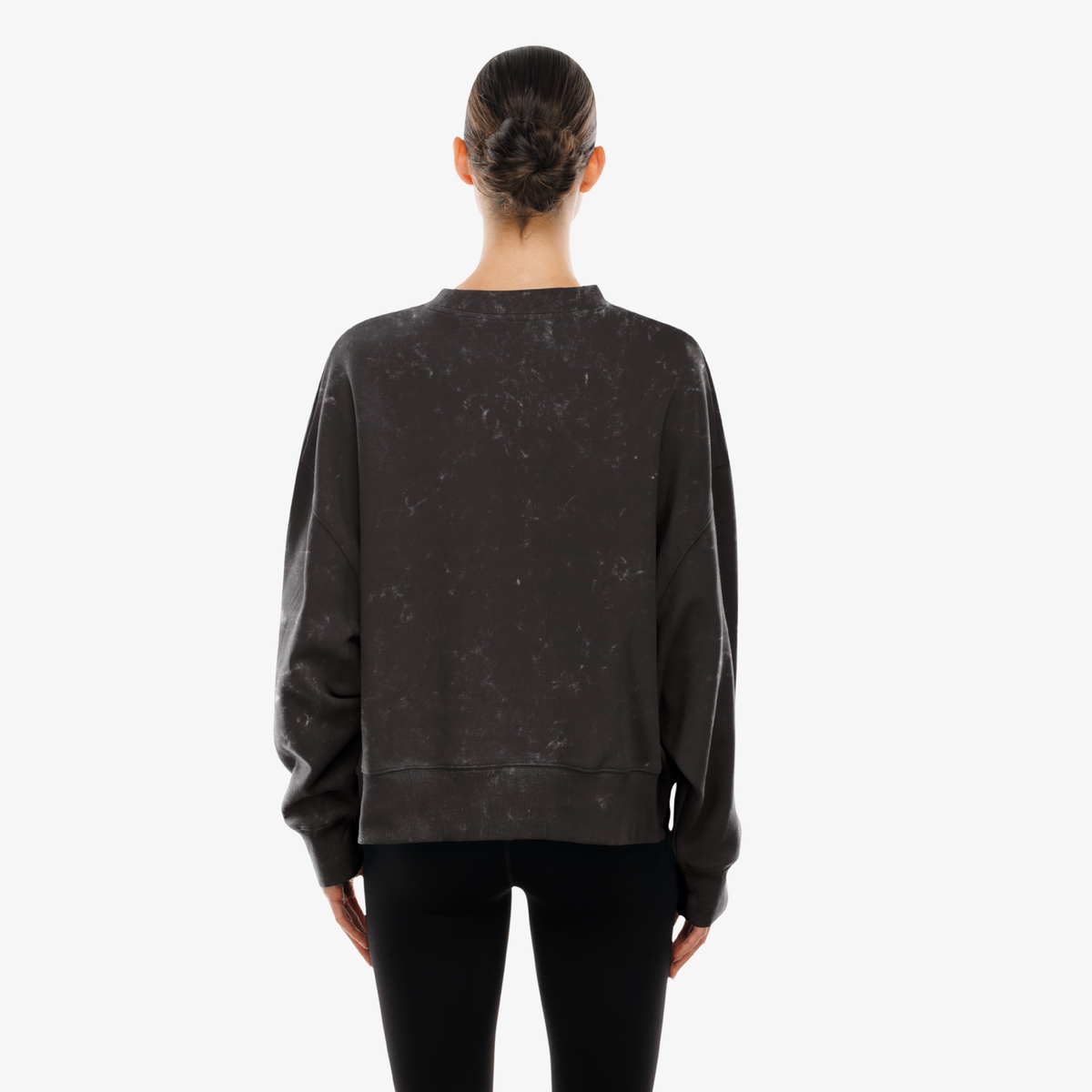 Women's New Era Buffalo Bills Black Wash 1960 Cropped Crewneck