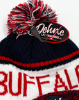 Buffalo 716 Black, Red, and White Winter Knit Hat