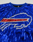 Women's Buffalo Bills Big Logo Royal Sequin Crop Top