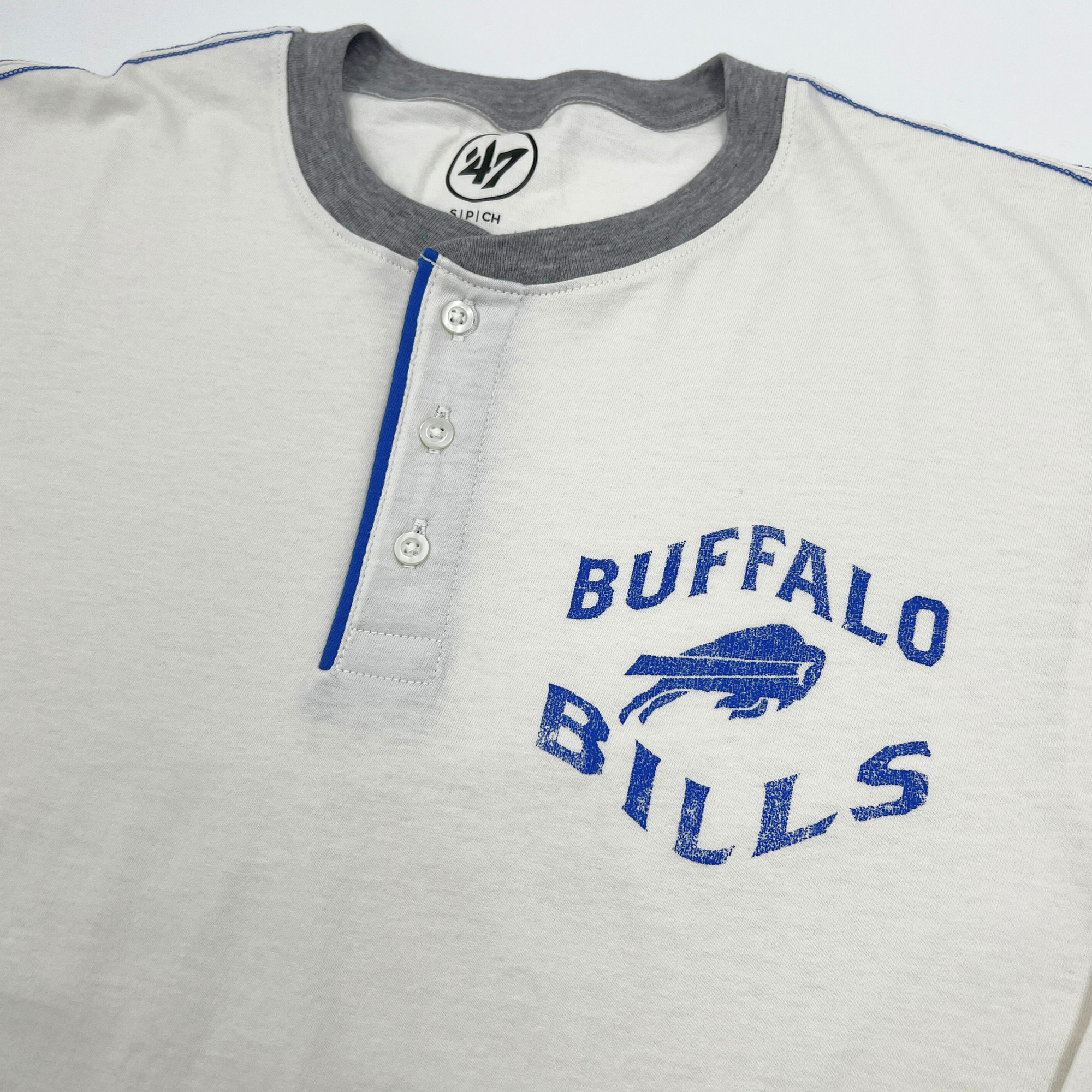 &#39;47 Brand Buffalo Bills Sandstone Henley Long Sleeve Shirt