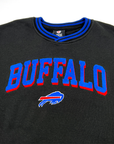 New Era Bills Primary Logo Black With Royal Stripes Crewneck