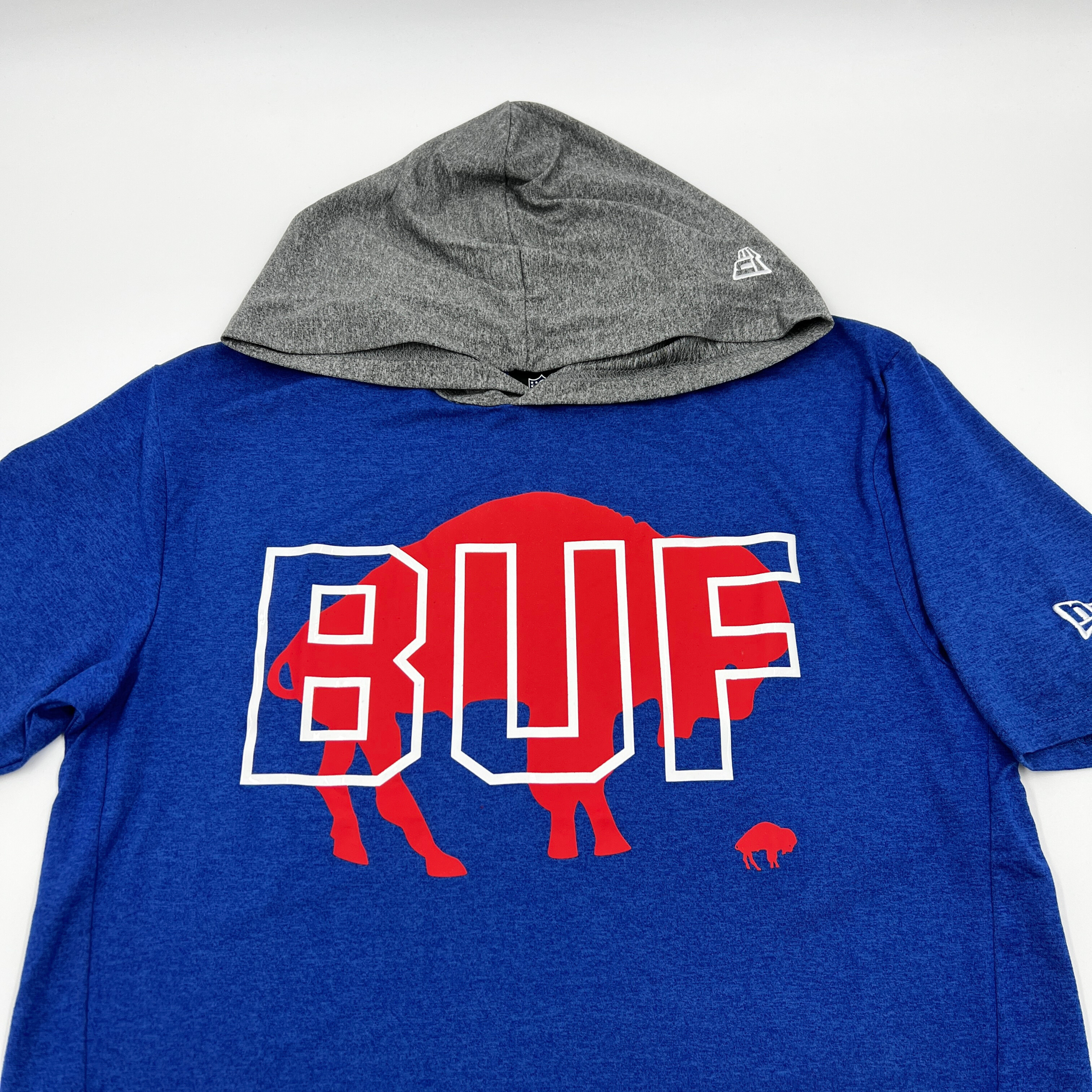 New Era Bills Royal & Retro Logo Short Sleeve Hoodie