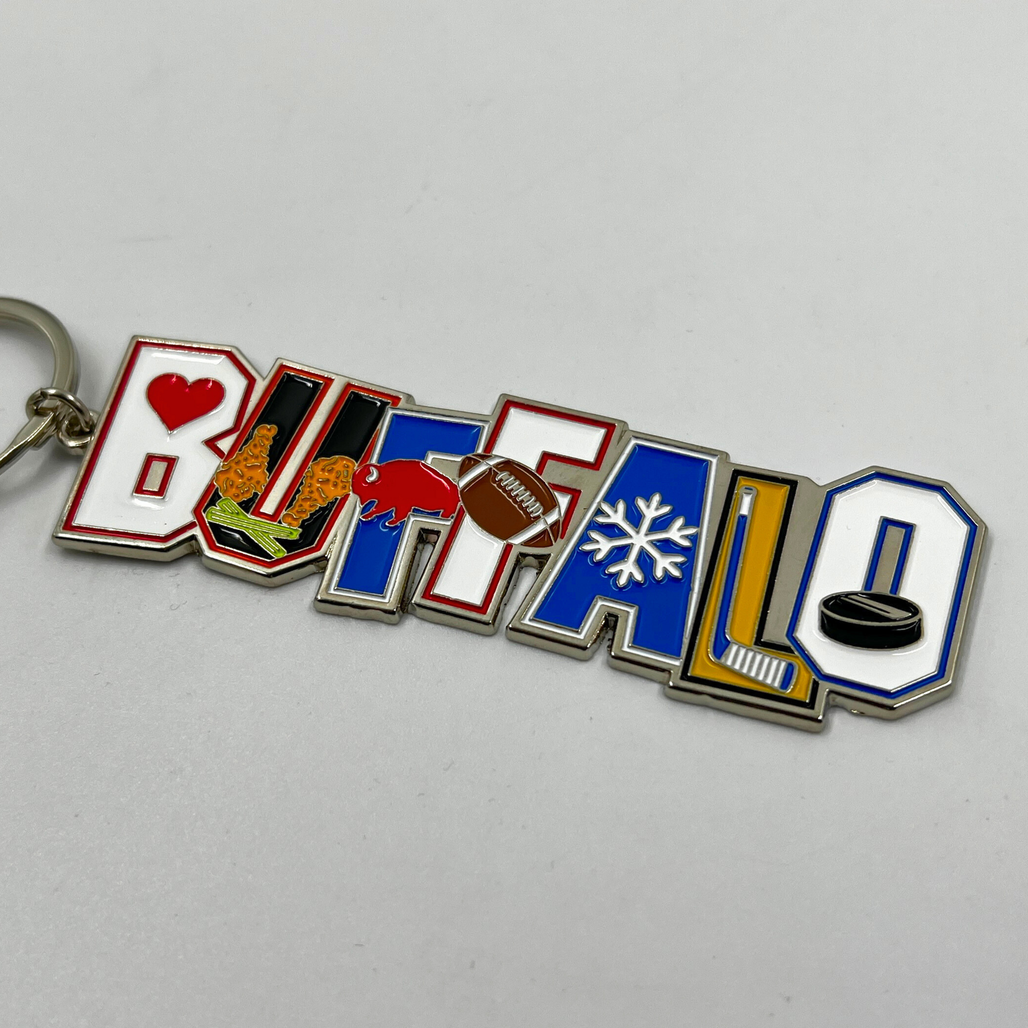 Buffalo With Icons Keychain | The BFLO Store Buffalo With Icons Keychain | The BFLO Store