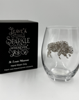 BFLO Silver Jeweled Handcrafted Stemless Wine Glass