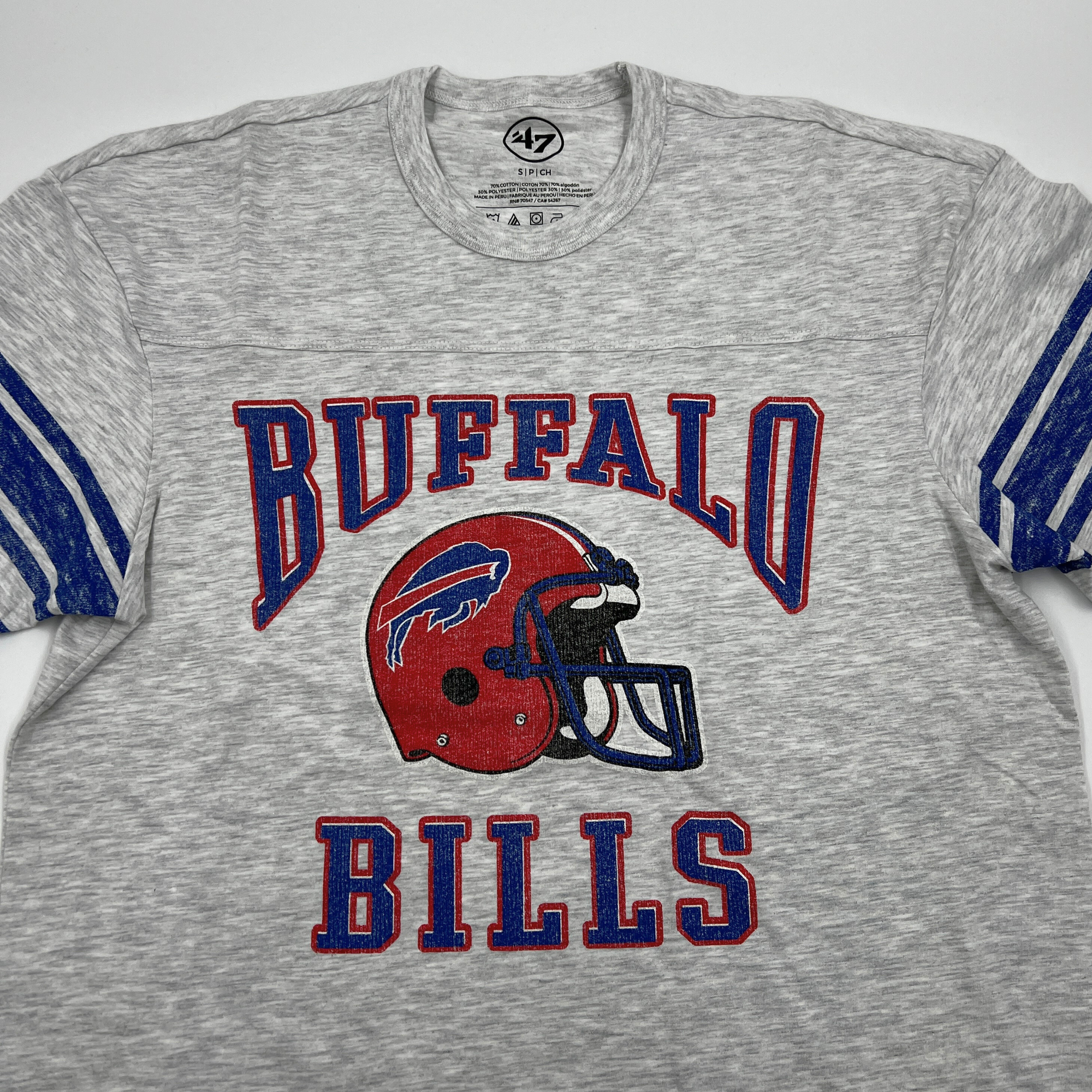 Women&#39;s &#39;47 Brand Buffalo Bills Gray With Red Helmet T-Shirt
